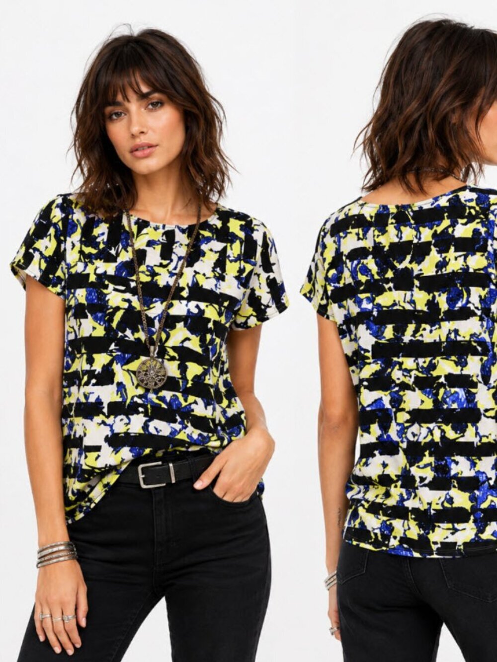 PETER Pilotto Abstract Print Short Sleeve Shirt Sz Small